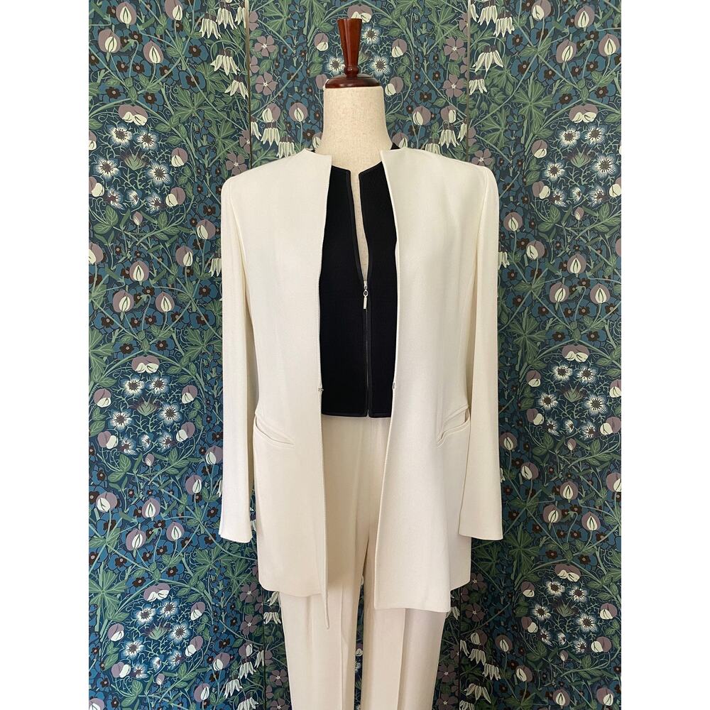Vintage Emanuel Ungaro 3 piece pantsuit in white and black, size 6 - Picture 3 of 10